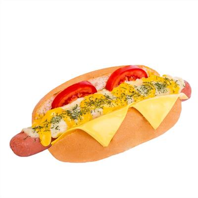 یه هات داگ تنوری حرفه ای با پنیر موزارلا، گودا و پیاز سرخ شده و سس خردل
آمسترداگ