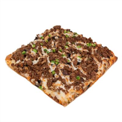 یه پیتزای با حال با گوشت و قارچ، پنیر موزارلا
پیتزا گوشت و قارچ بزرگ